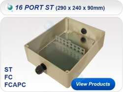 16 Port ST Simplex IP56 Rated Wall Box